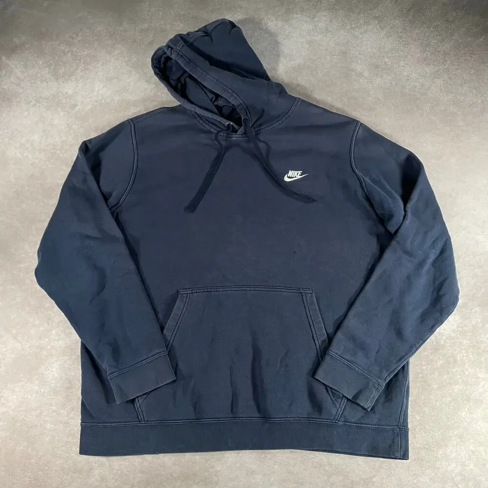 Nike Athletic Sportswear Navy Blue Pullover Hoodie Men’s XL