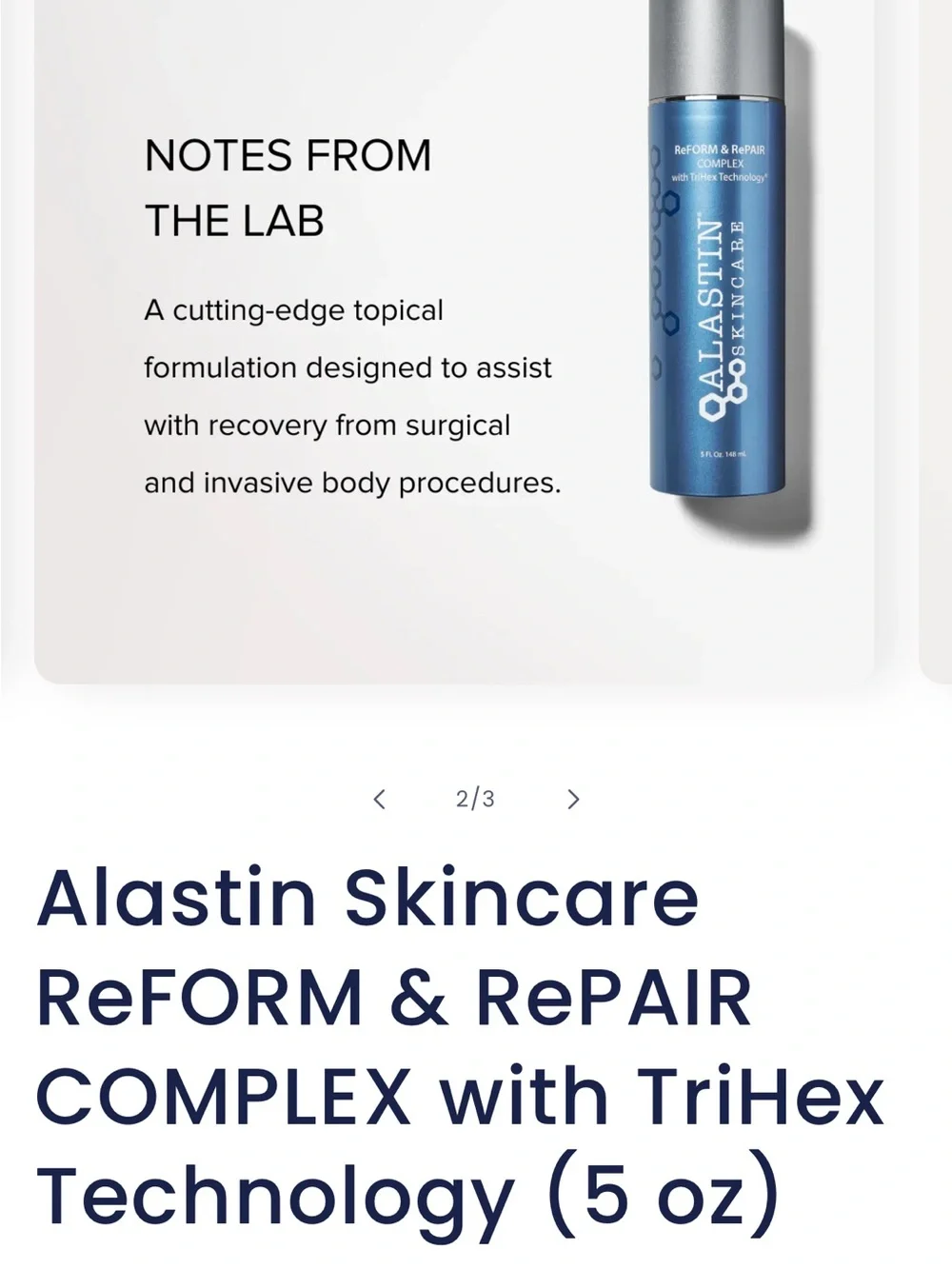 Alastin reform repair
