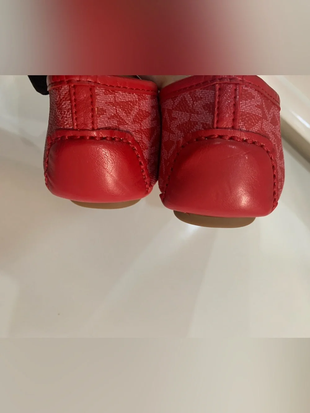 Michael Kors Logo-Embellished Women's Ballet Red Flats