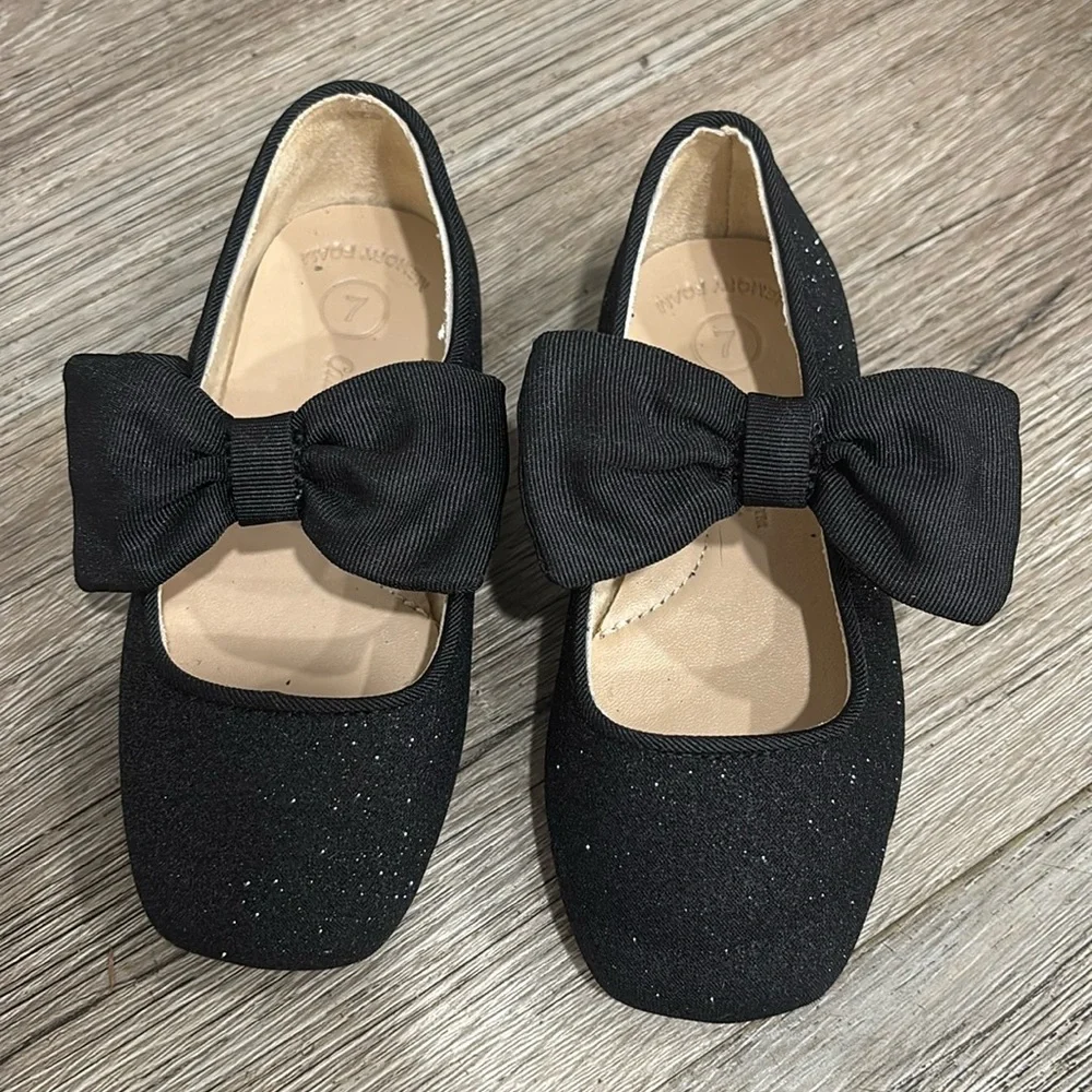Cat & Jack sparkly flats - worn once. Size 7