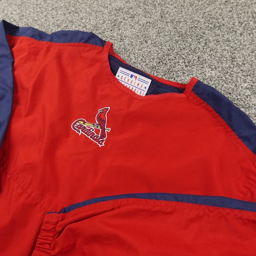 VTG‎ St Louis Cardinals Boys L 14-16 Puma Red Blue Baseball Jacket Pullover 90s
