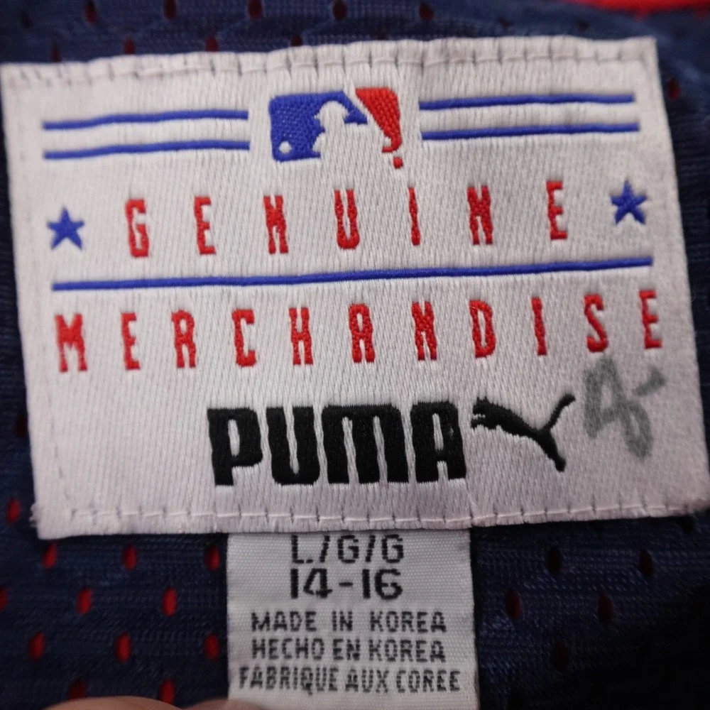 VTG‎ St Louis Cardinals Boys L 14-16 Puma Red Blue Baseball Jacket Pullover 90s