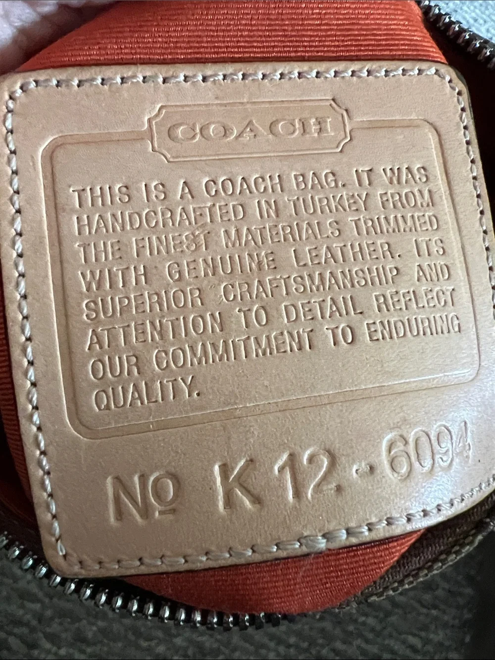 Coach Y2K Signature Canvas Shoulder Pouch with Tan Leather Trim NO HANG TAG