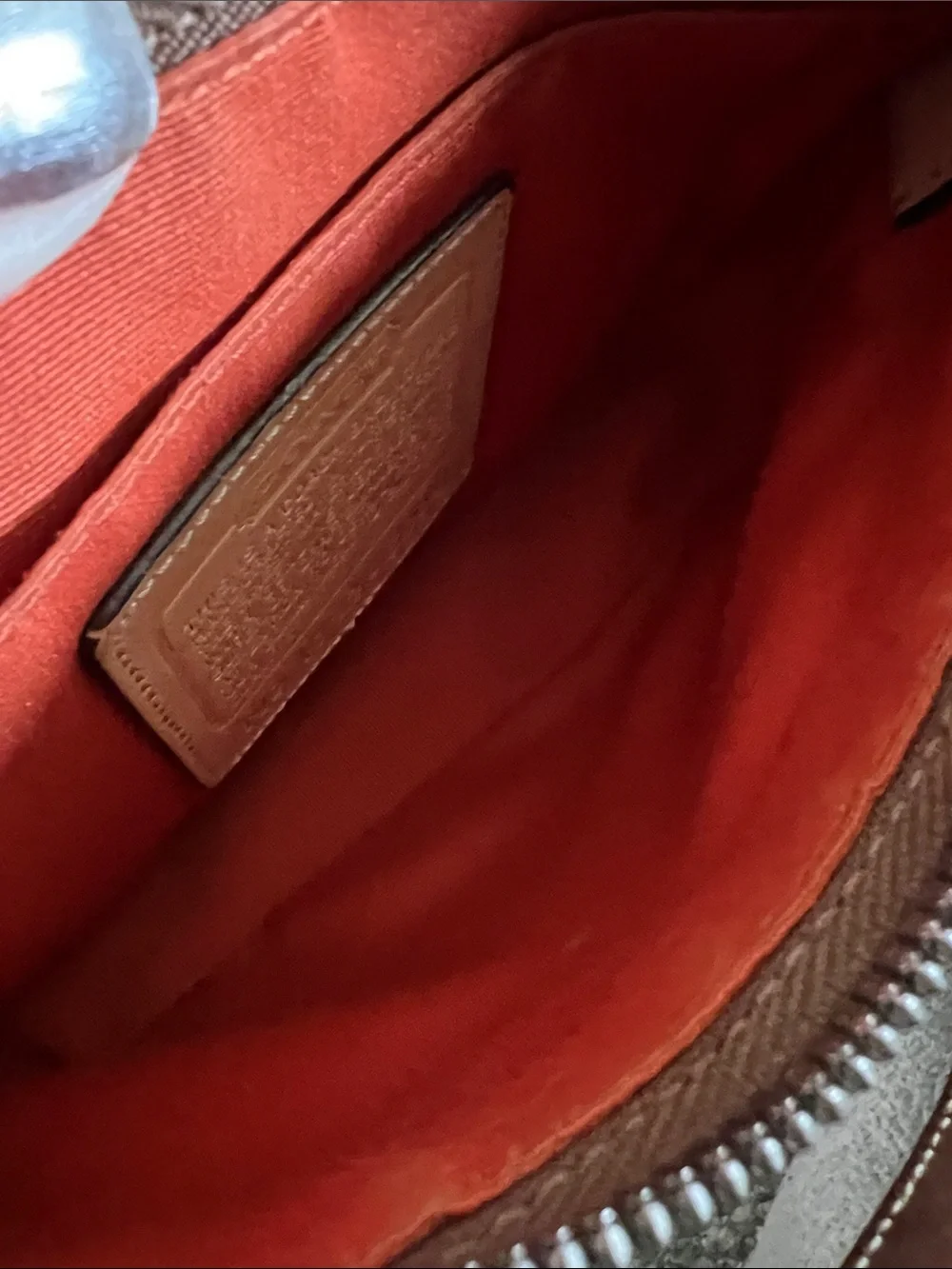 Coach Y2K Signature Canvas Shoulder Pouch with Tan Leather Trim NO HANG TAG