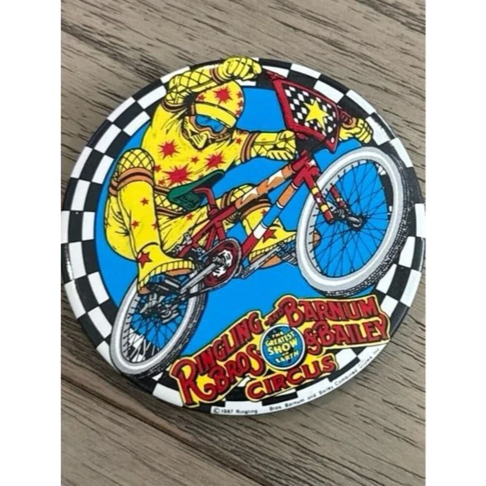 Rare 1987 Ringling Bros Barnum Bailey Circus BMX Pin Retro Bicycle Memorabilia