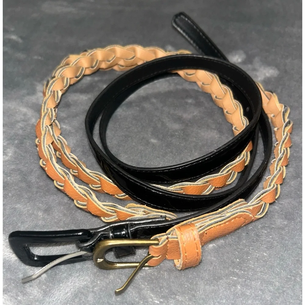 🖤🤎 Set of 2 Thin Waist Belts