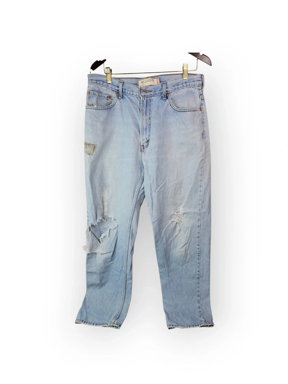 LEVI'S 550 Relaxed Fit Distressed Light Wash Jeans 36x34