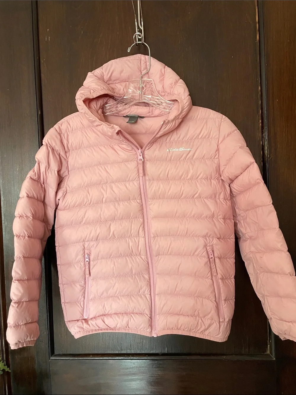 Eddie Bauer Girls Down Quilted coat Hooded Puffer Jacket 7/8