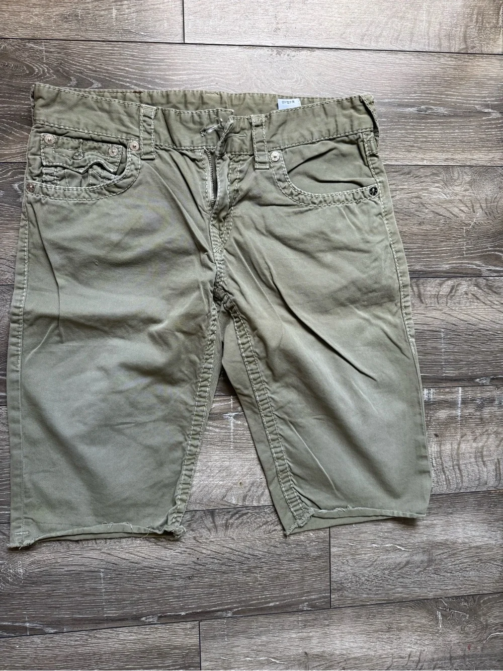 True Religion Olive Green Men's Cargo Shorts
