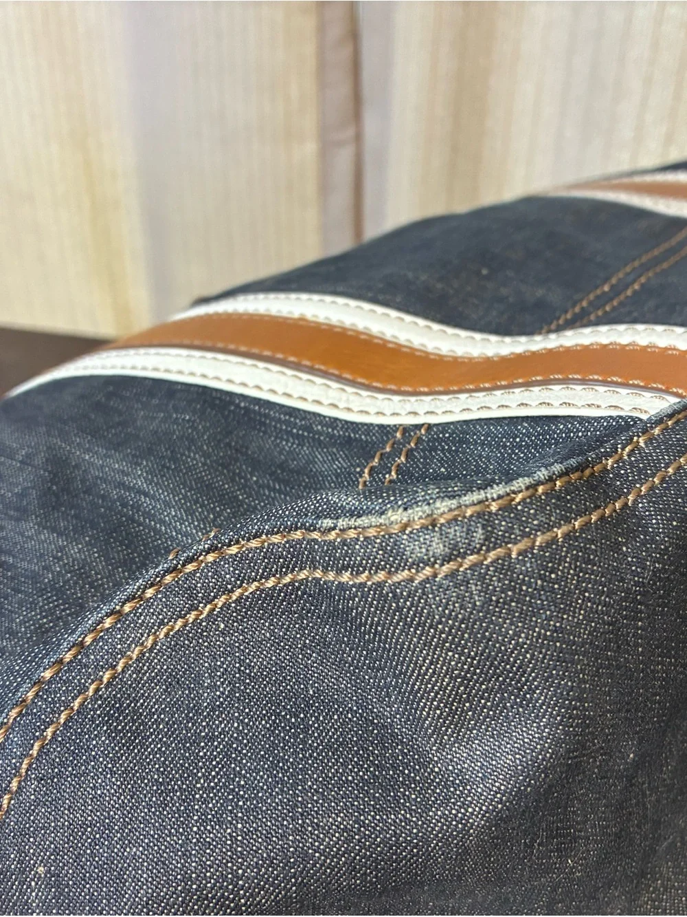 Burberry trim brass denim