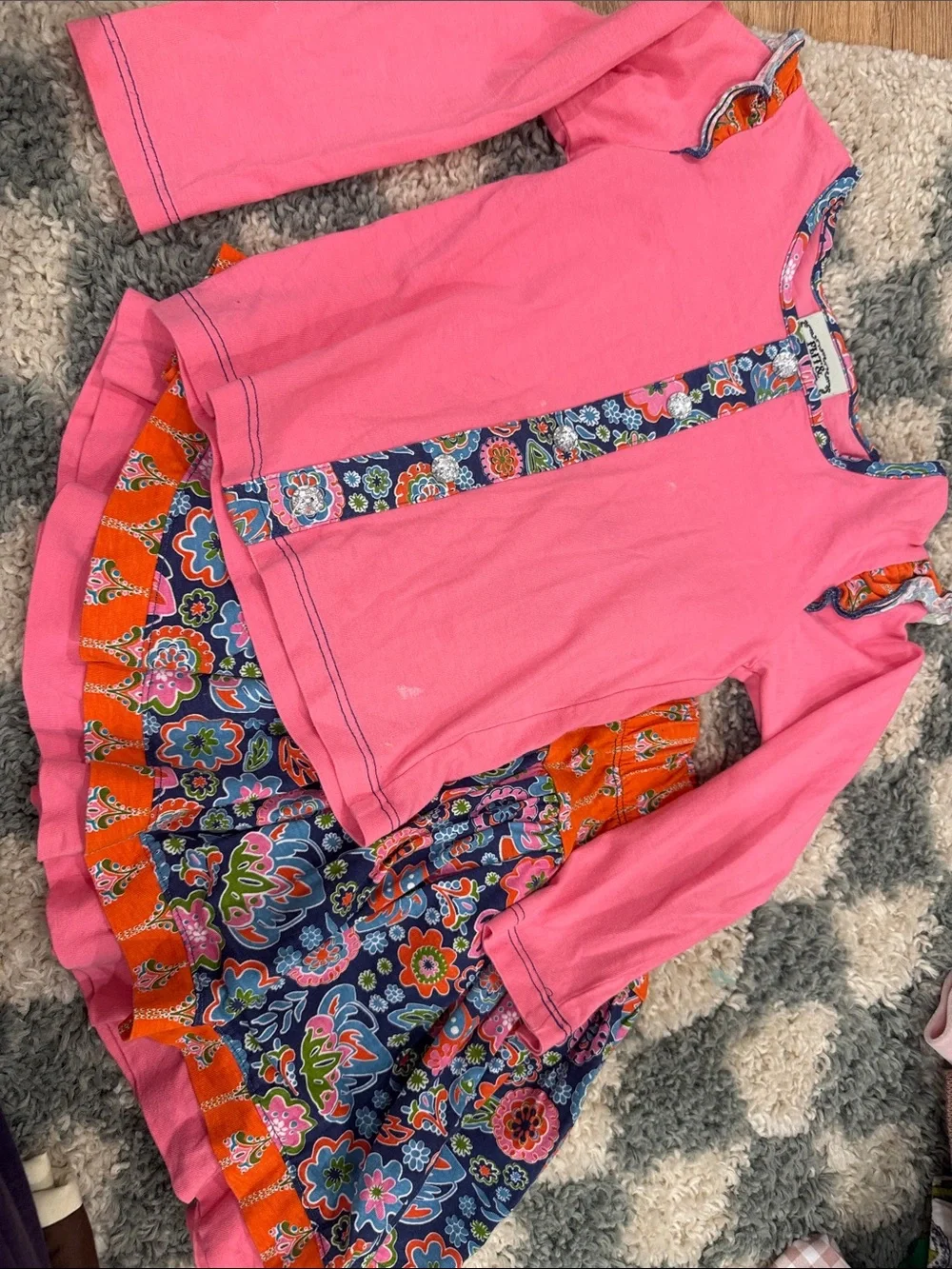 Kids Matching Set - Pink Floral Dress & Top