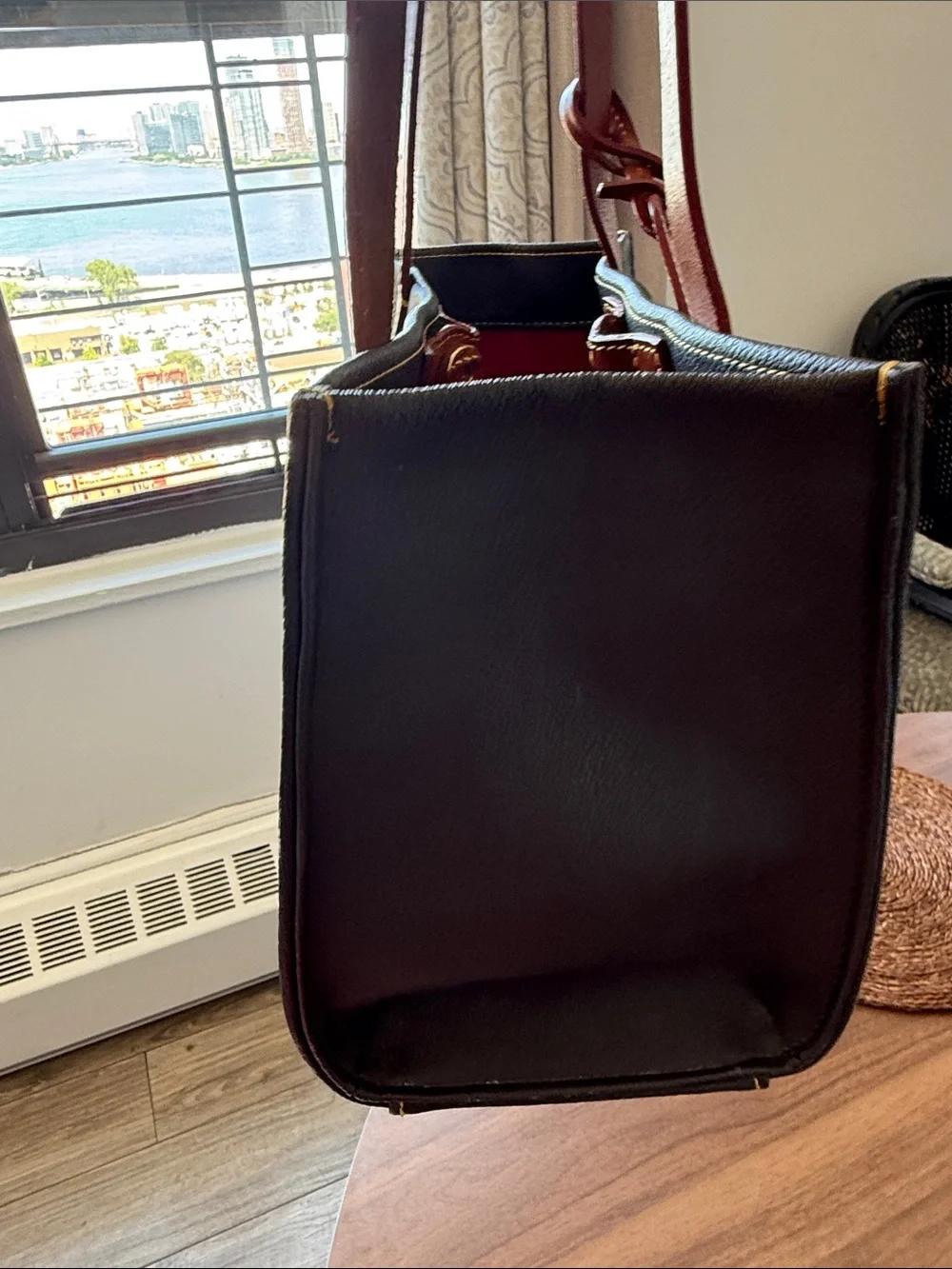 Dooney & Bourke Dark Brown with Leather-Trim Medium Tote Bag