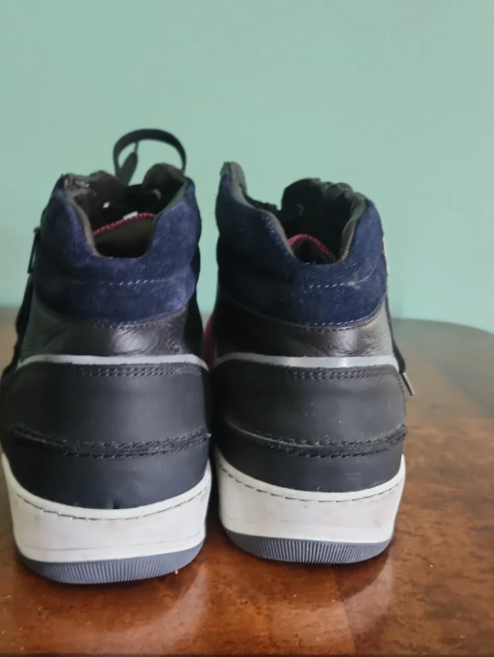 Lanvin Pink and Navy High-Top Sneakers