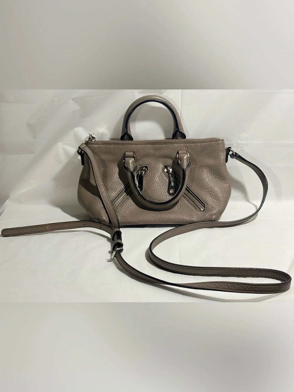 Rebecca Minkoff Micro Moto Satchel Dove Grey