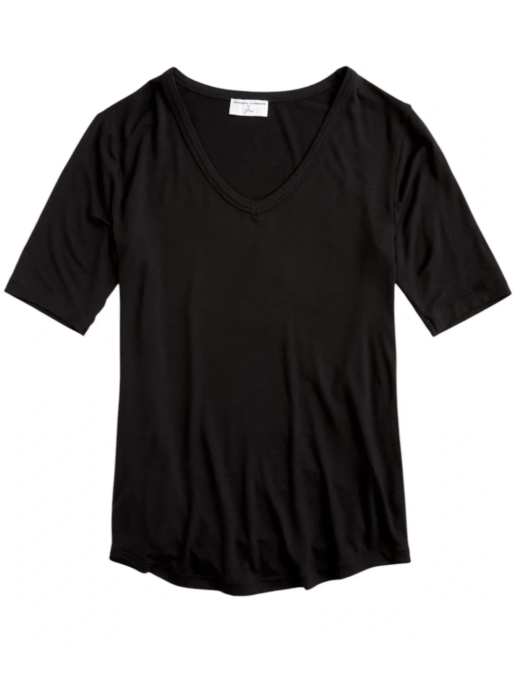 Universal Standard for J. Crew soft black tee shirt short sleeve v-neck Large