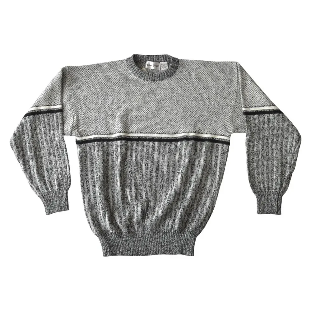 Vintage Michael Gerald Black & White Knit Sweater XL Deadstock