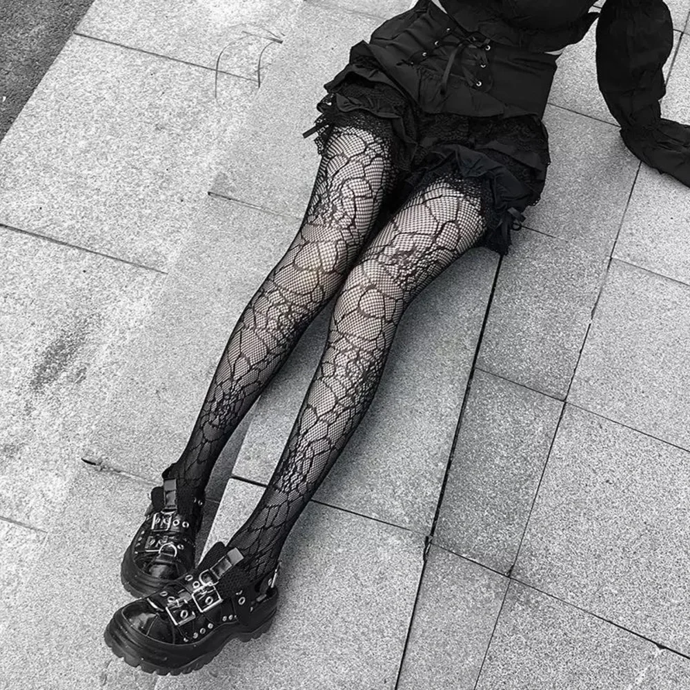 Gothic Tights Sexy Cosplay Costume Fishnet Stockings Nylon Thigh High Pantyhose