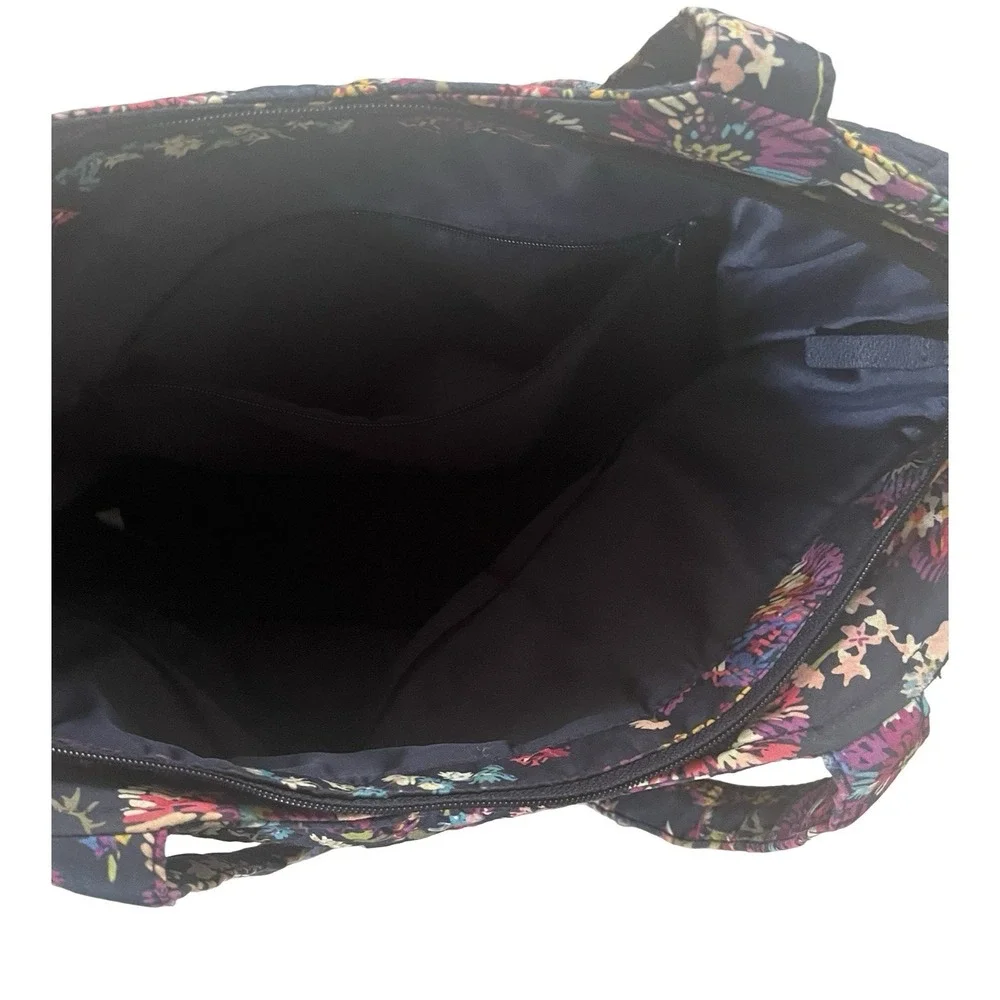 Vera Bradley Purse Large Laptop Bag Floral Navy Blue Wildflower Prairie