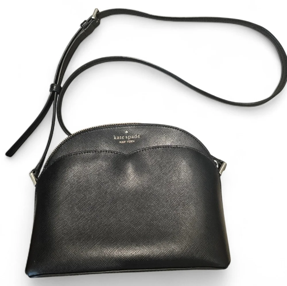 Kate Spade Black Leather Payton Dome Crossbody