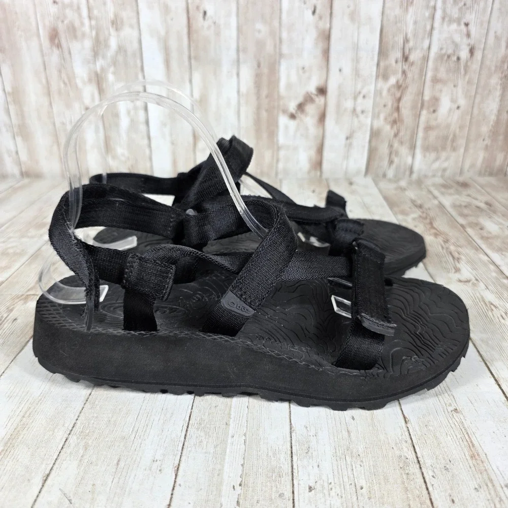 Black Men's Outdoor Strap Sandals - Comfortable Everyday Grip