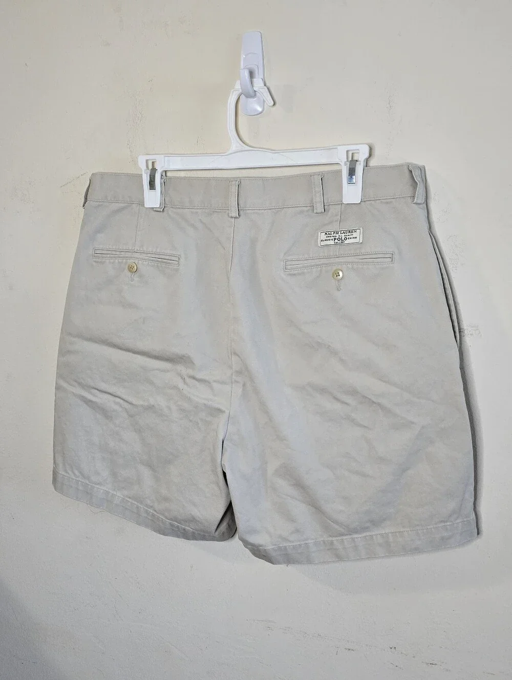 Polo Ralph Lauren Andrew Shorts Men's Size 36 Tan Pleated Chino Preppy Classic