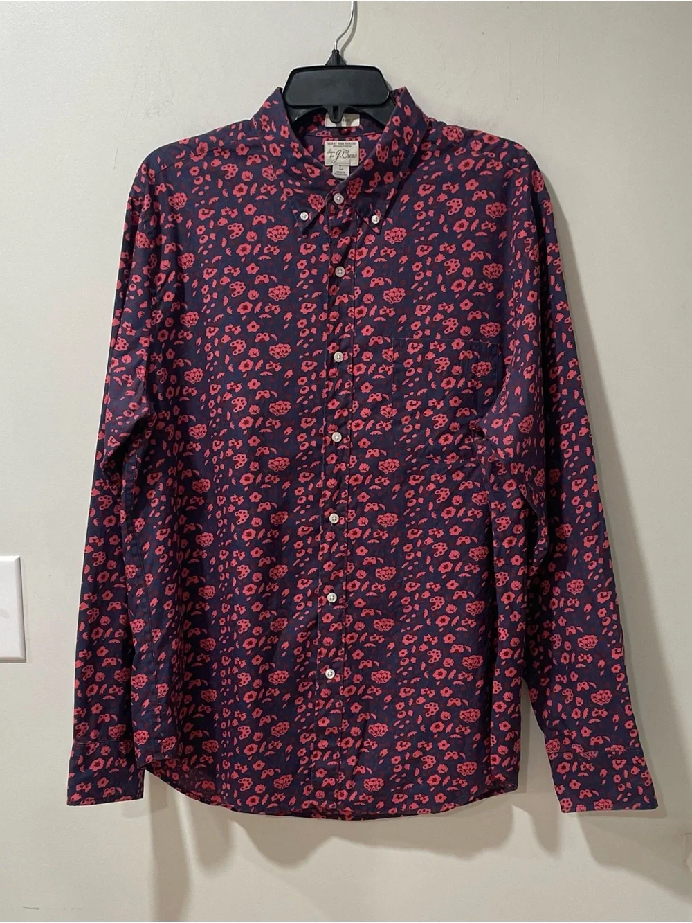 J Crew Secret Wash Classic Floral Long Sleeve Button Down Shirt Cotton Preppy