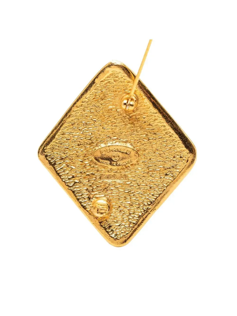 Chanel Gold Plated Cc Rhombus Brooch #290343C34B