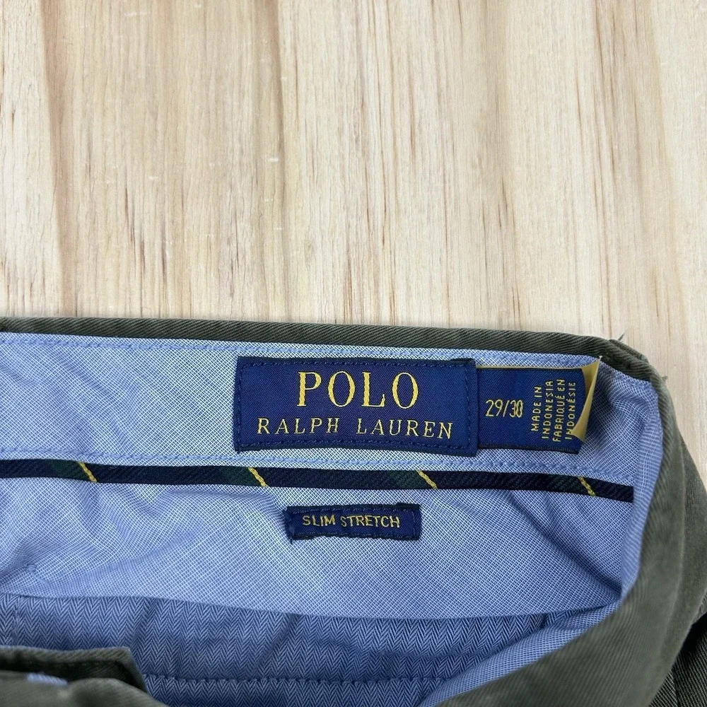 Polo Ralph Lauren Pants FIT 29x28 OG Green Chino Stretch Slim Fit Casual Tapered