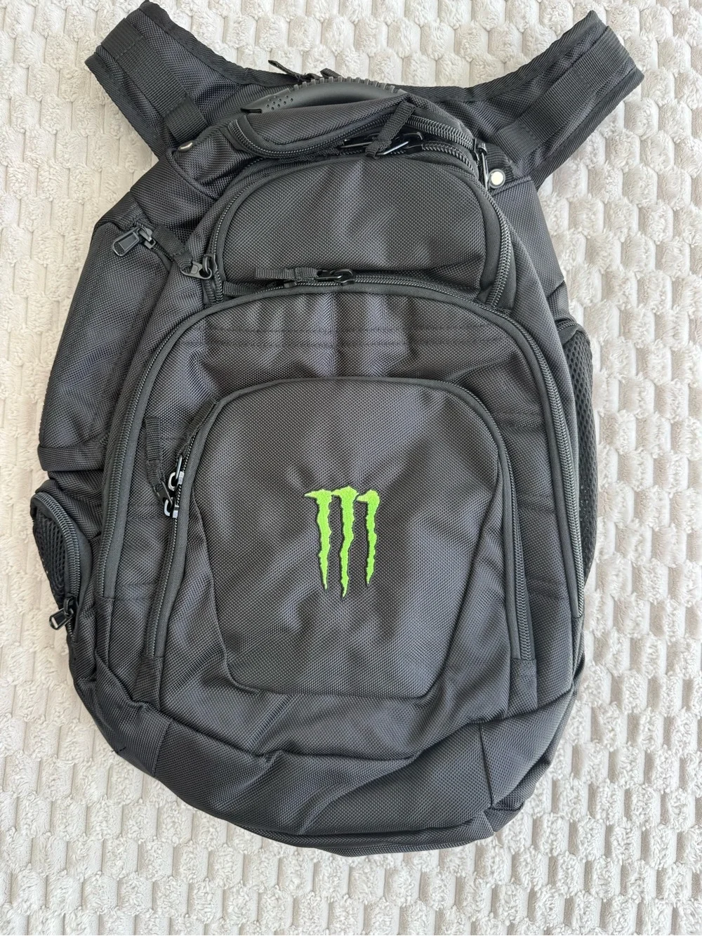 Monster Energy Black Sling Backpack with Green Logo