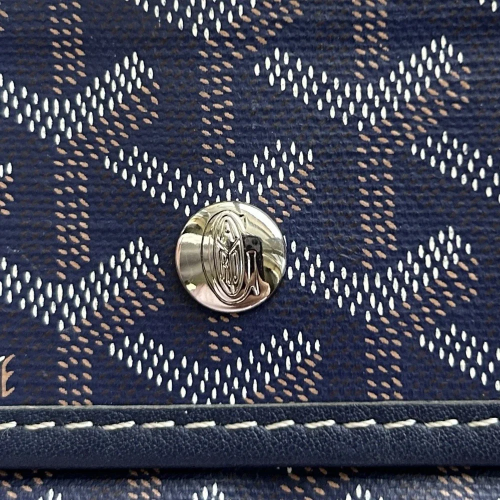 GOYARD Paris Navy Blue Goyardine Flap Pouch (for Tote) Made in France - No Strap