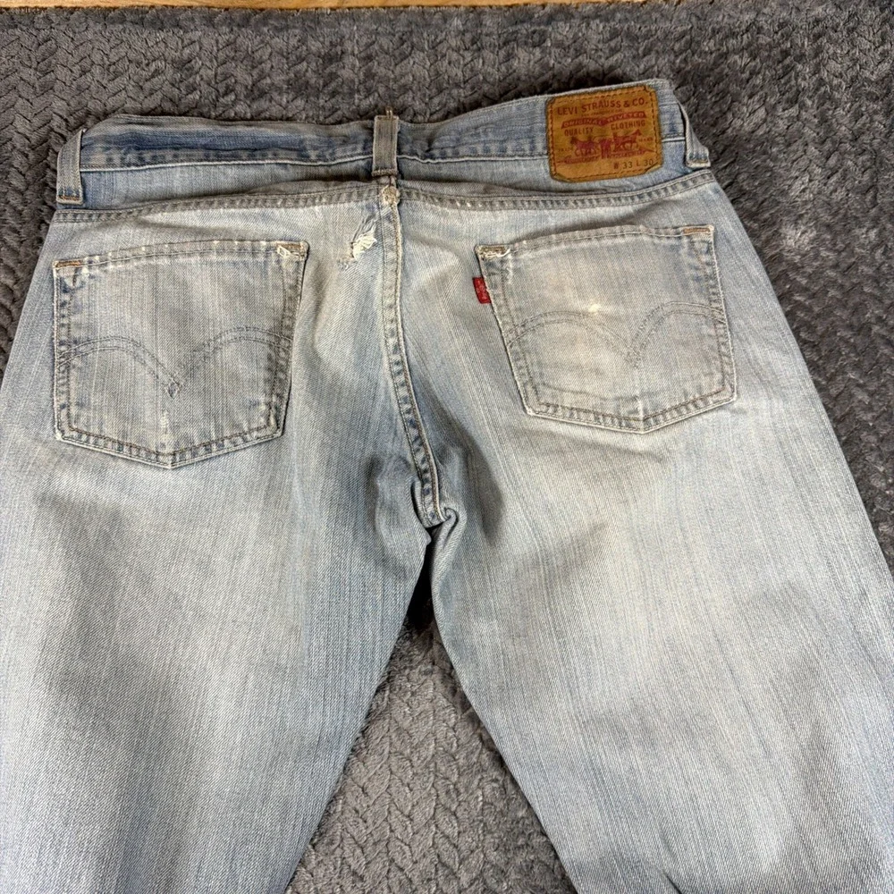 Levis 511 Jeans Mens 33x30 Blue Denim Straight Faded Light Wash Stretch Workwear