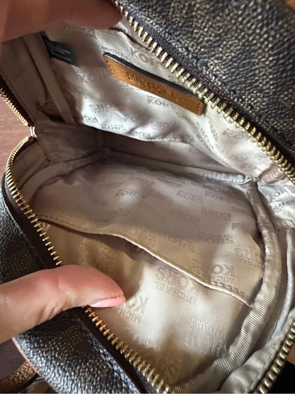 Michael Kors leather logo
