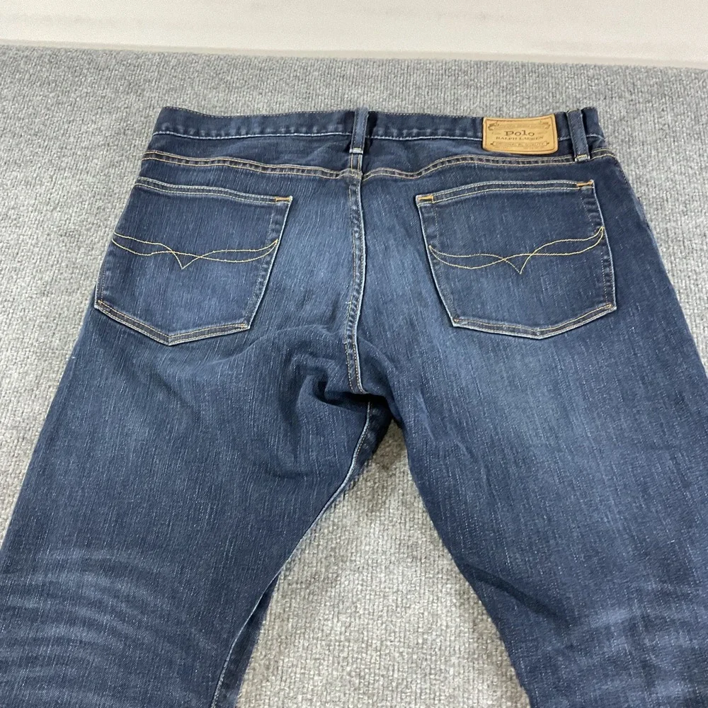 Polo Ralph Lauren Varick Slim Straight Jeans Mens 35x30 Dark Wash Stretch Denim