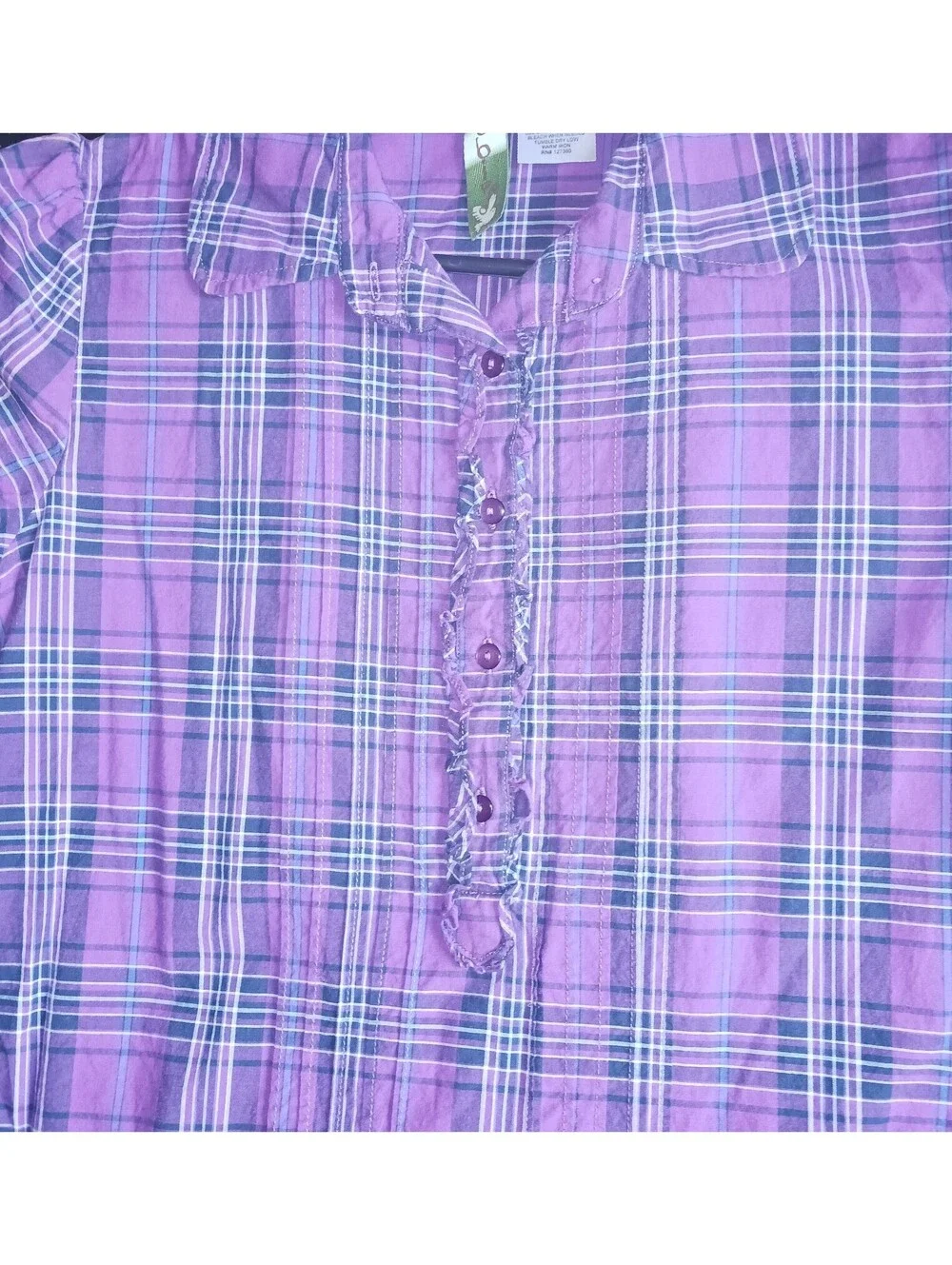 Wonder Kids  Girls purple plaid dress  Y Large 14-16