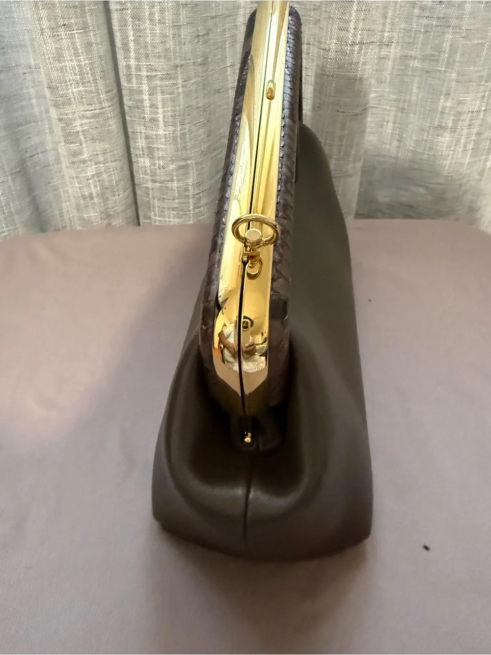 Fendi small first Shoulder bag Pithon leather brown