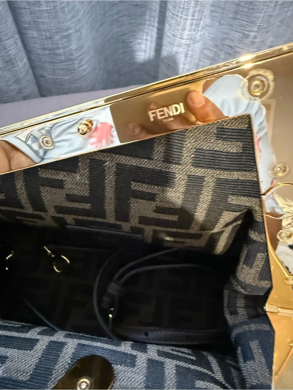 Fendi small first Shoulder bag Pithon leather brown