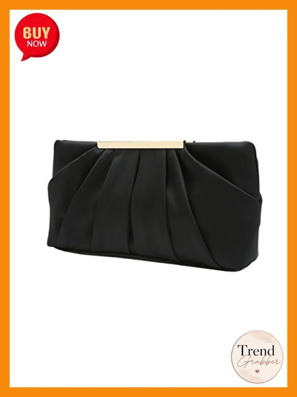 Pleated Satin Clutch Evening Bag with Detachable Chain Handbag