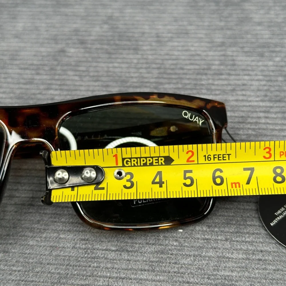 Quay Australia Let It Run Polarized Sunglasses Tortoise Square Frame NEW