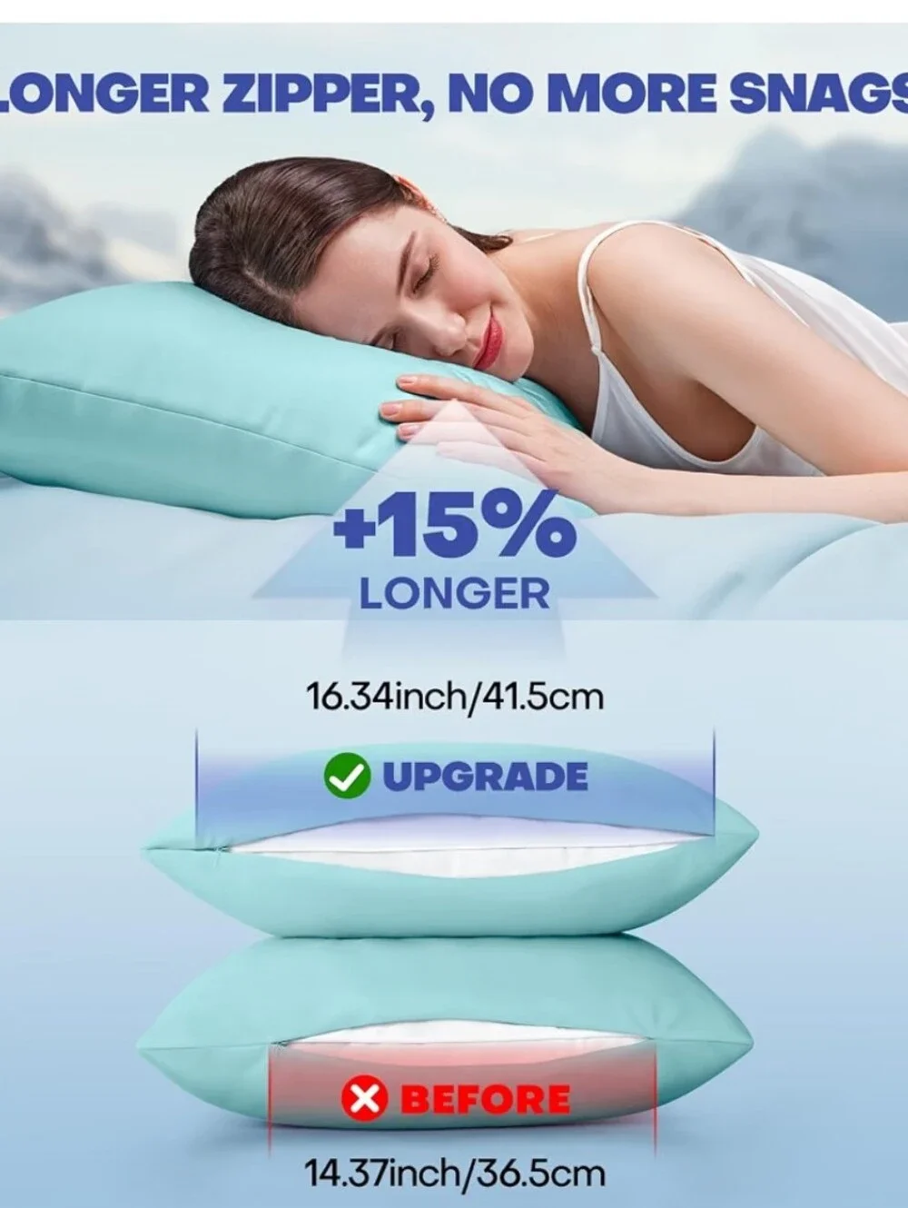 NWT Evercool+Cooling Pillowcase Standard Size  Mint Blue