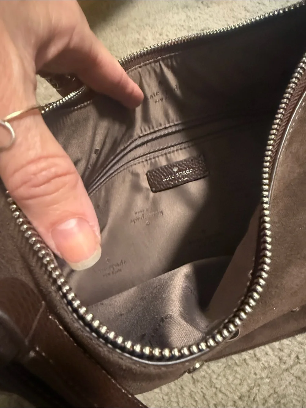 kate spade brown suede