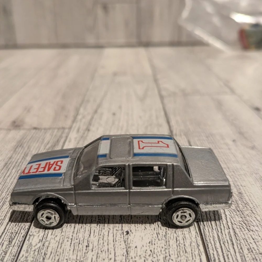 Die-Cast Silver Toy Car - Safety Decal Kids Toy