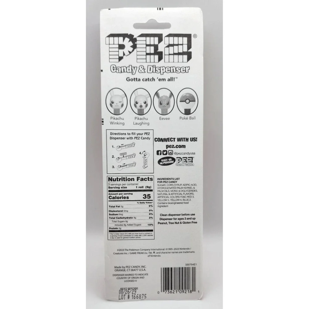 2023 Pez Pikachu Winking‎ New on Card