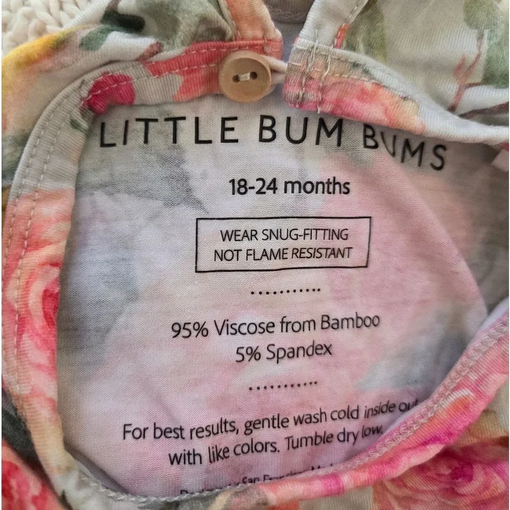 Little Bum Bums Natural Bamboo Ruffle Dress Sz 18-24 Months