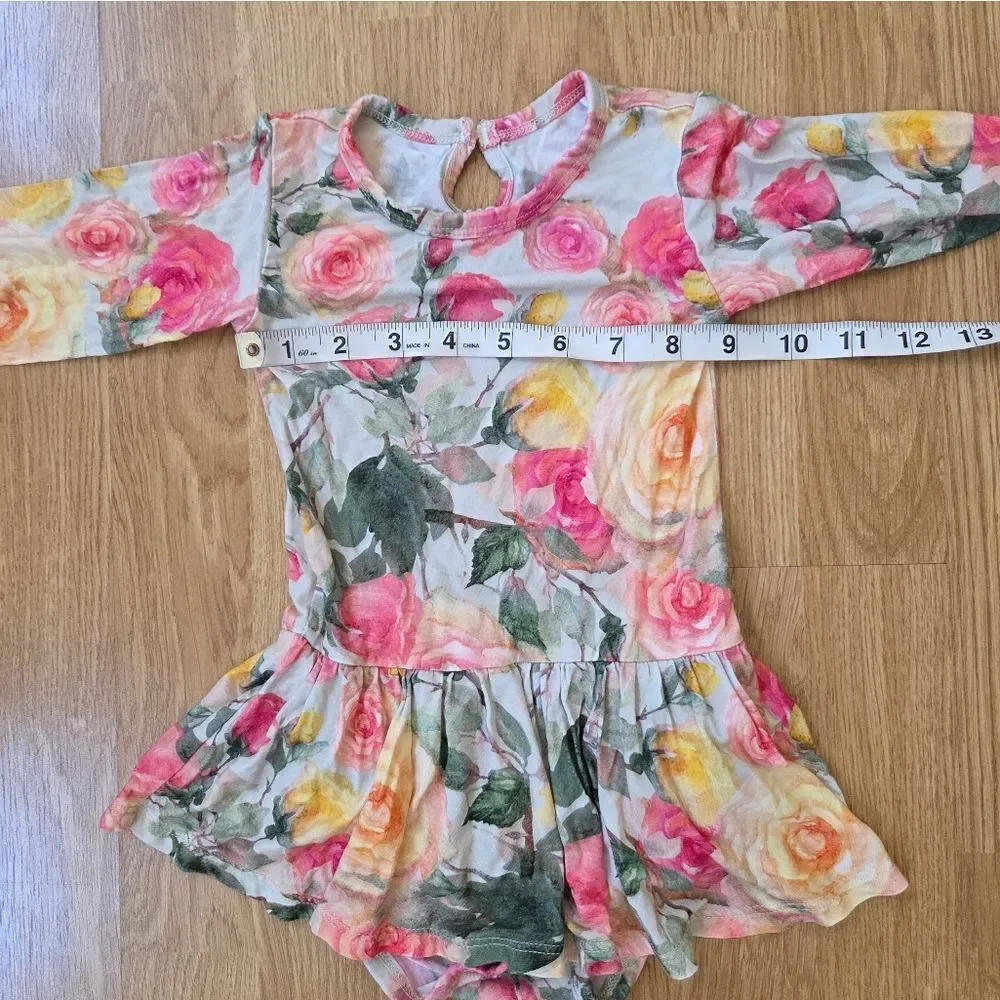 Little Bum Bums Natural Bamboo Ruffle Dress Sz 18-24 Months