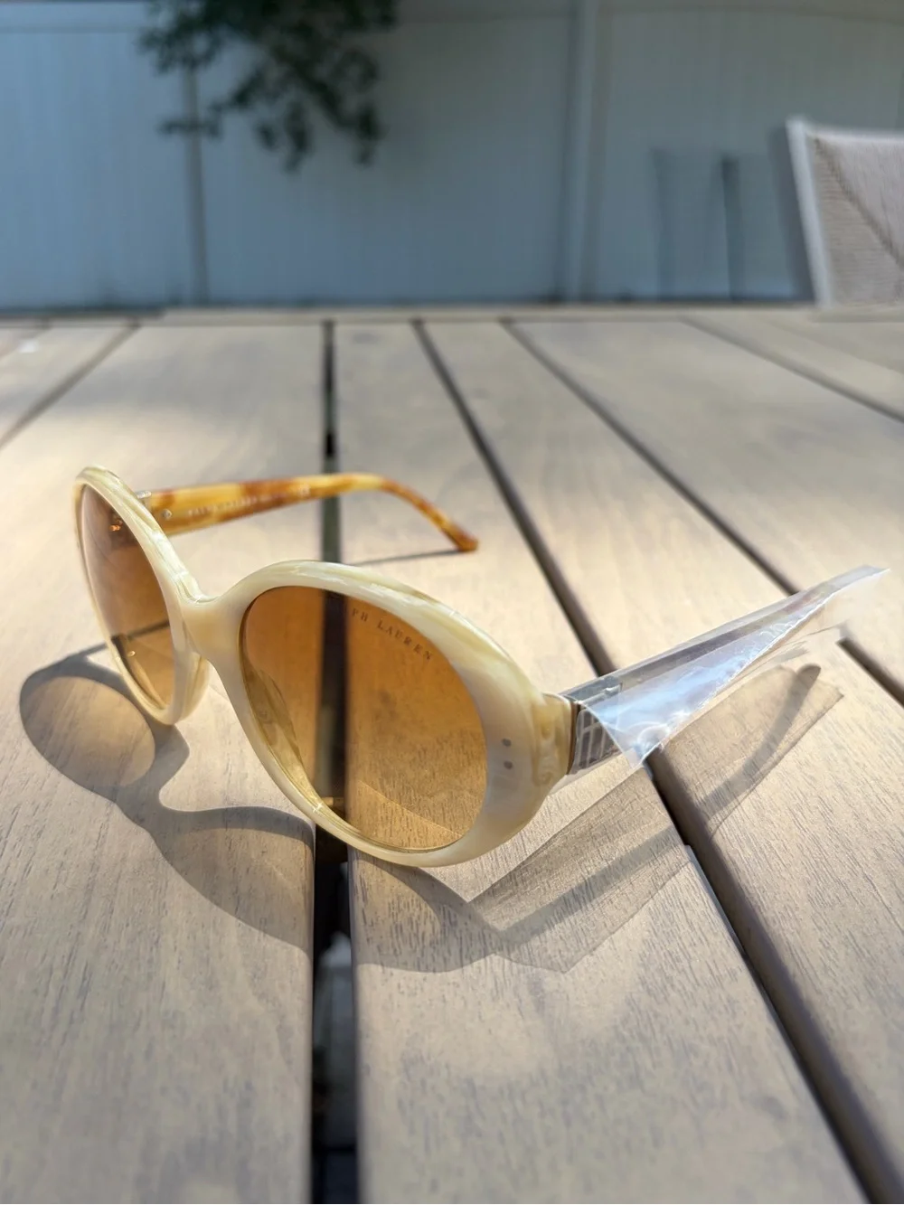Ralph Lauren Beige Oval Women's Fashion Sunglasses