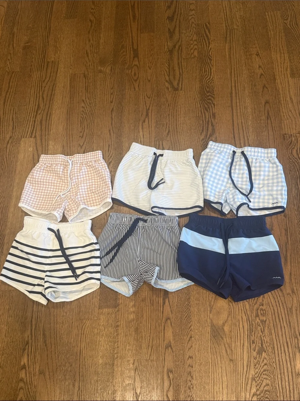 Set of 6: Boys Minnow Swim Trunks Shorts Size 5/6