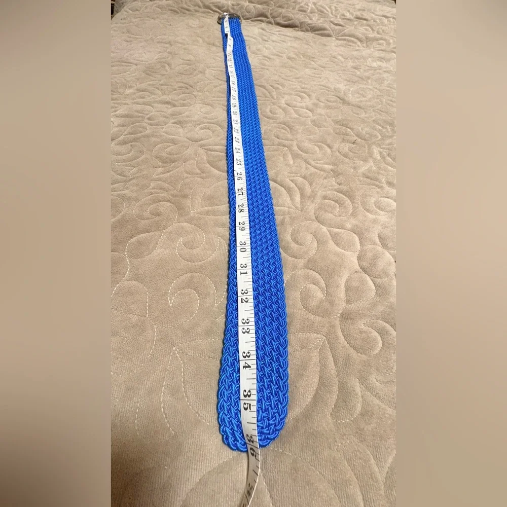 Ralph Lauren Belt Turquoise Braided D Ring Woven Preppy Casual 36