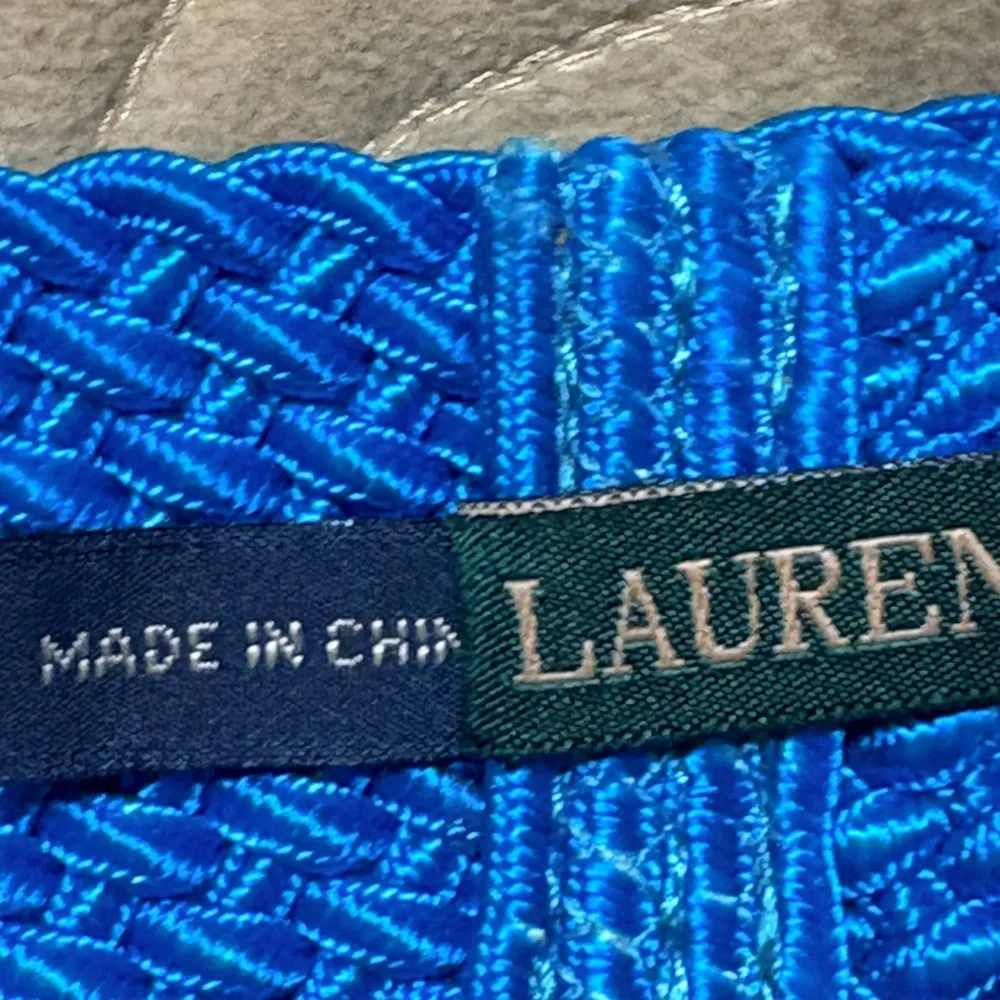 Ralph Lauren Belt Turquoise Braided D Ring Woven Preppy Casual 36