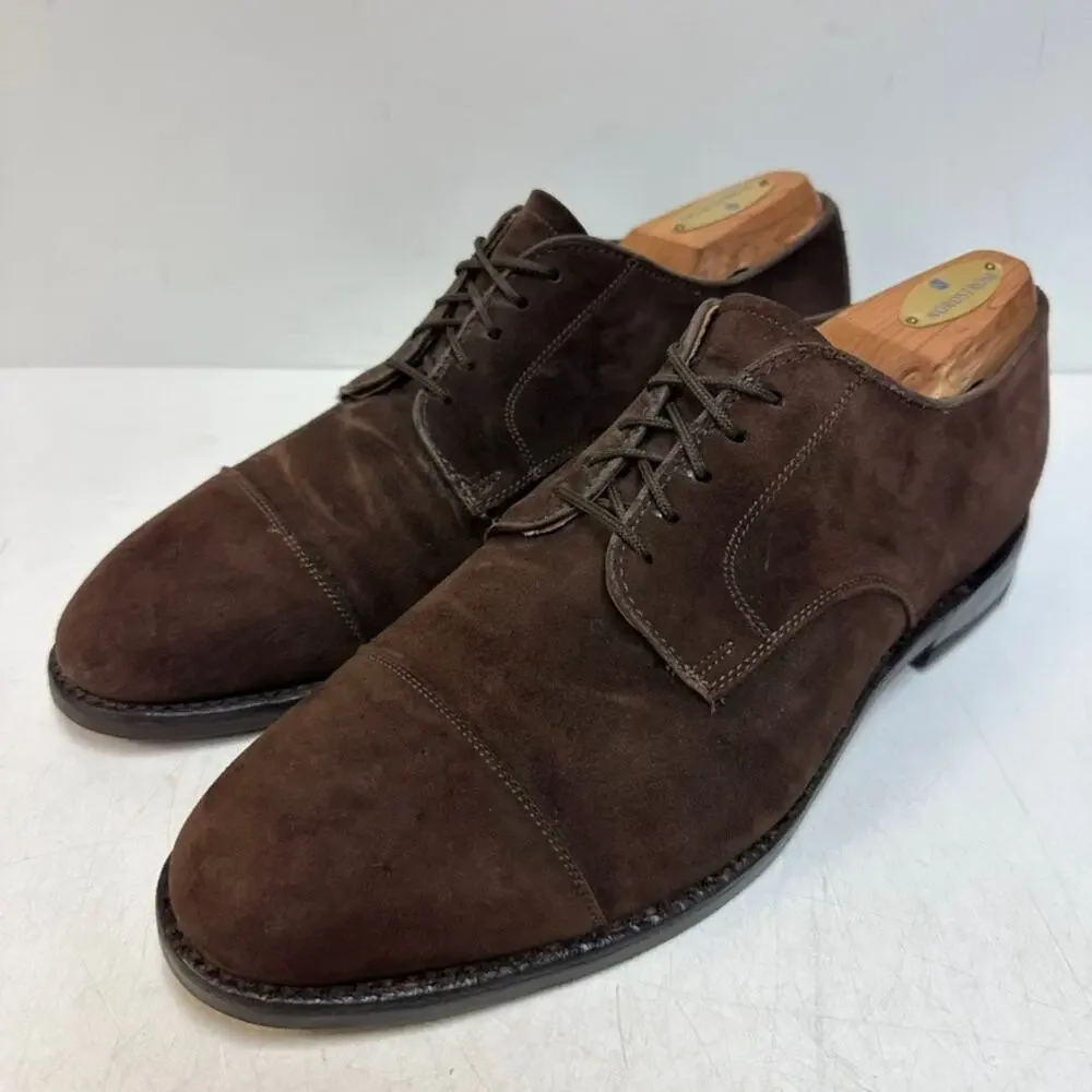 FULLY RESOLED Alden x Brooks Brothers 2293 Brown Suede Cap Toe Derby USA 8.5 D