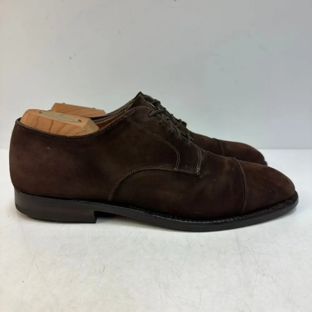 FULLY RESOLED Alden x Brooks Brothers 2293 Brown Suede Cap Toe Derby USA 8.5 D